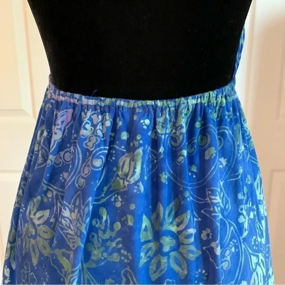 Phylipa Handmade Blue Floral Batik Halter Top Dress - Picture 6 of 7